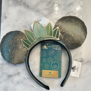 NWT TWO Disney Princess Tiana Ear Headbands w/shopping bag